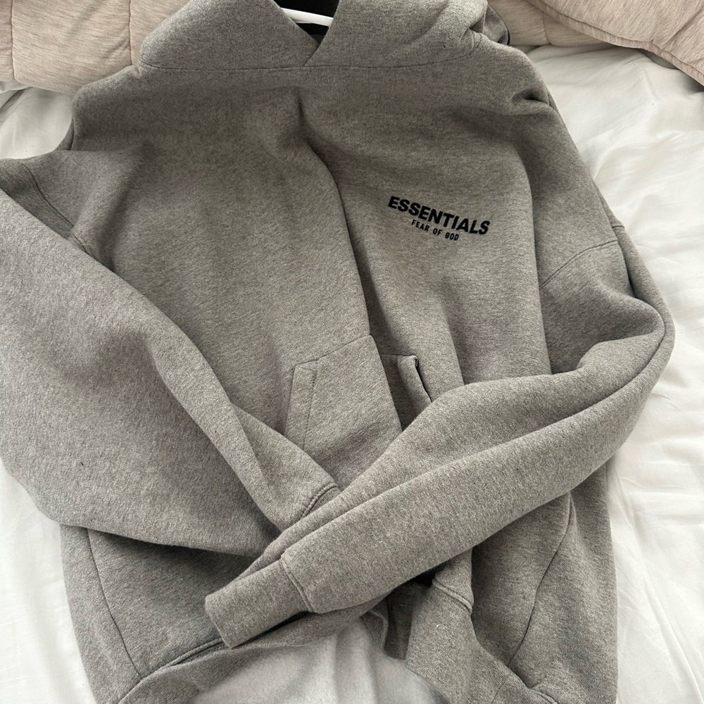 Essentials Gray Fleece Sweater Casual Comfort